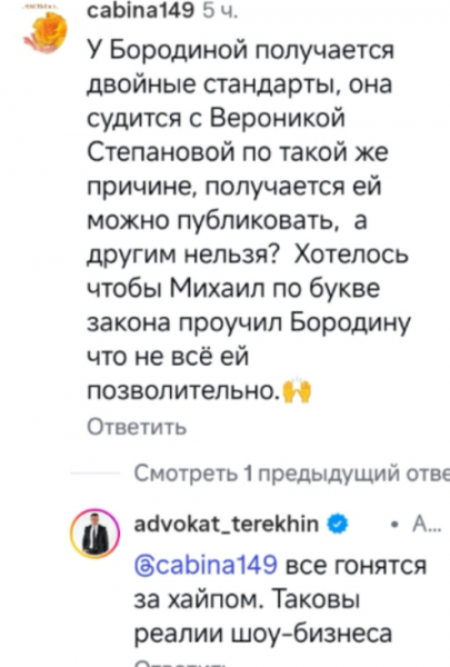 Кристина Дерябина публично извинилась перед Михаилом Терёхиным Кристина Дерябина публично извинилась перед Михаилом Терёхиным