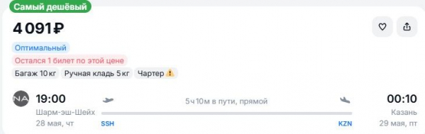 Билеты в Египет упали в цене до 8 тысяч рублей
