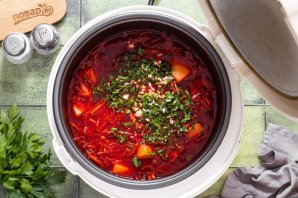 Постный борщ в мультиварке Постный борщ в мультиварке