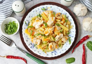 Курица с картошкой в микроволновке Курица с картошкой в микроволновке