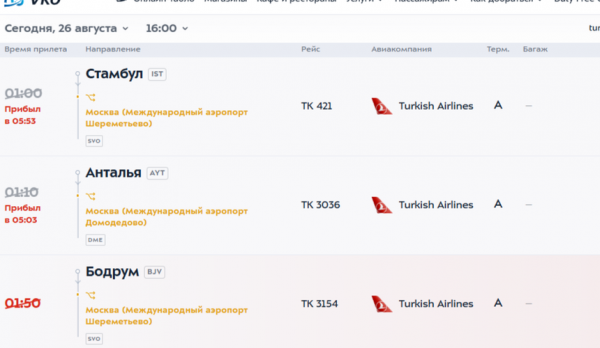 Turkish Airlines разрешили садиться в других аэропортах Москвы во время «ковра» во Внуково Turkish Airlines разрешили садиться в других аэропортах Москвы во время «ковра» во Внуково