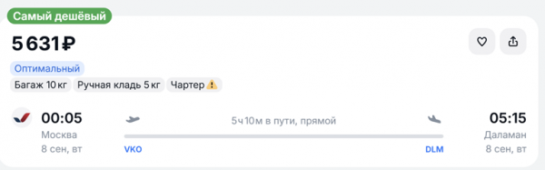 Туристов из Москвы доставят на Эгейское побережье Турции за 6 тысяч рублей