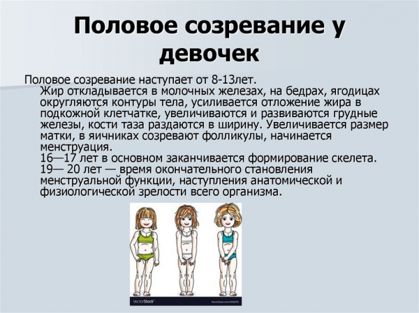 Волосы на лобке в период полового созревания у девочек