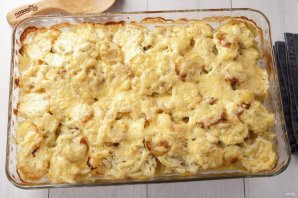 Картошка с мясом и сыром в духовке