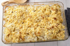 Картошка с мясом и сыром в духовке